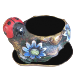 Керамична саксия с калинка