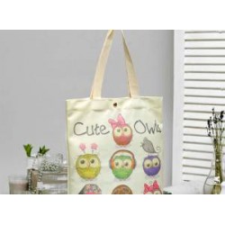 Чанта текстилна "Совички" с копче