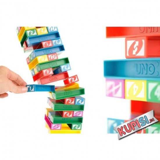 Семейна игра УНО КУЛА ОТ ПЛОЧКИ ''Uno Stacko' Семейна игра УНО КУЛА ОТ ПЛОЧКИ ''Uno Stacko'
