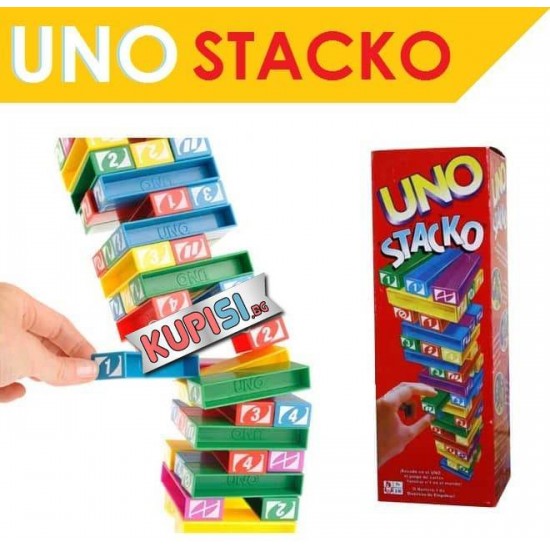 Семейна игра УНО КУЛА ОТ ПЛОЧКИ ''Uno Stacko' Семейна игра УНО КУЛА ОТ ПЛОЧКИ ''Uno Stacko'