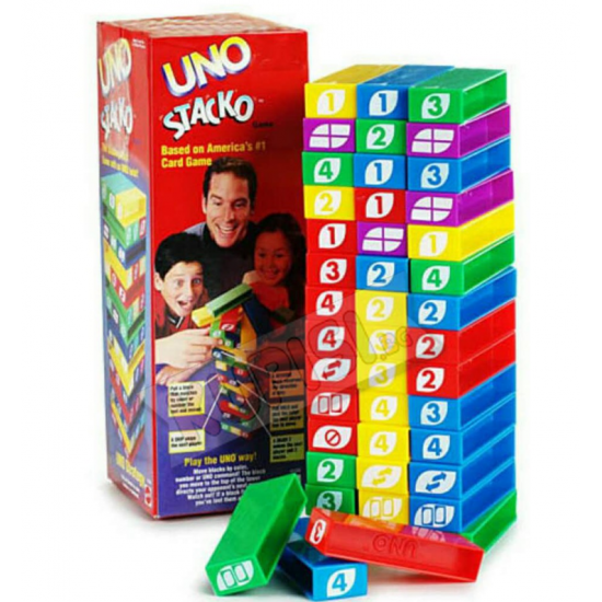 Семейна игра УНО КУЛА ОТ ПЛОЧКИ ''Uno Stacko' Семейна игра УНО КУЛА ОТ ПЛОЧКИ ''Uno Stacko'