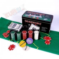 Чипове за покер с покривка - 200 бр.