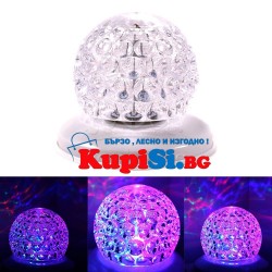 Въртяща се LED диско топка , различни цветове