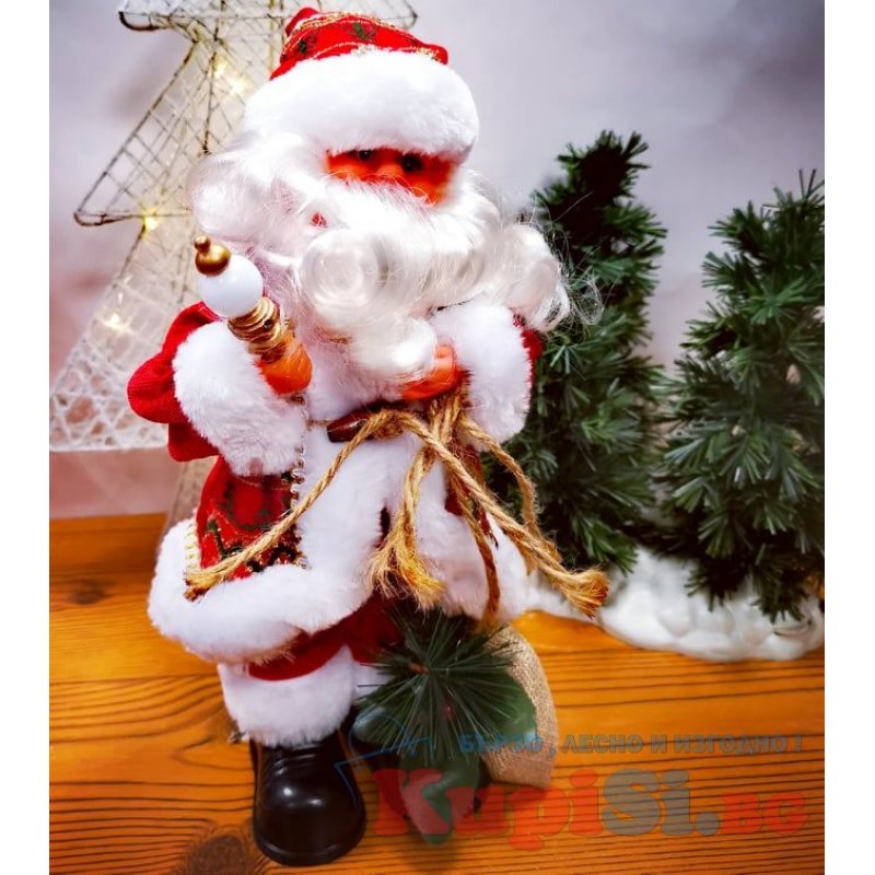Музикален, танцуващ  Дядо Коледа със светеща лампа