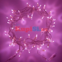 Розови Коледни лампички  Кристали