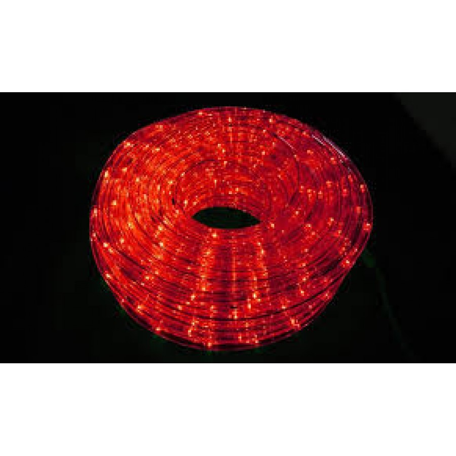 Коледен светещ маркуч 10  метра - червен