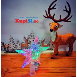 Светеща коледна звезда за елха връх за елха звезда на батерии