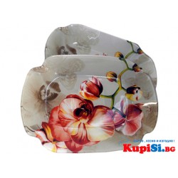 Стъклена купа , правоъгълна "Орхидея"