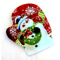 Стъклено плато ръкавичка с коледни мотиви