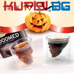 СТЪКЛЕНА ЧАША "ЧЕРЕП" ХЕЛОУИН