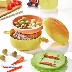 Детска кутия за обяд хамбургер с 3 отделения