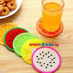 Комплект силиконови подложки за чаши плодчета