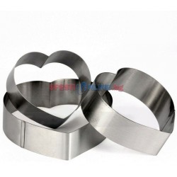 Комплект рингове за торта с форма на сърце - 3 броя