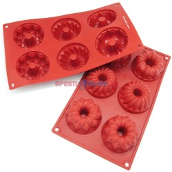 Силиконова форма за кексчета с 6 гнезда