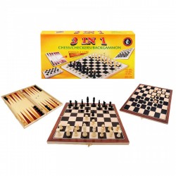 ДЪРВЕН КОМПЛЕКТ 2  В 1 - ШАХ , ТАБЛА 