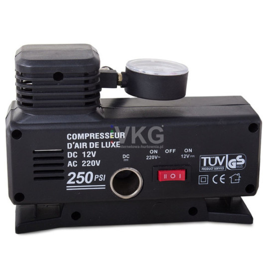 Автомобилен компресор 12 V и 230 V с манометър, 250 PSI