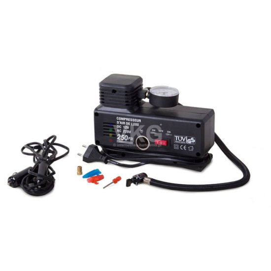 Автомобилен компресор 12 V и 230 V с манометър, 250 PSI