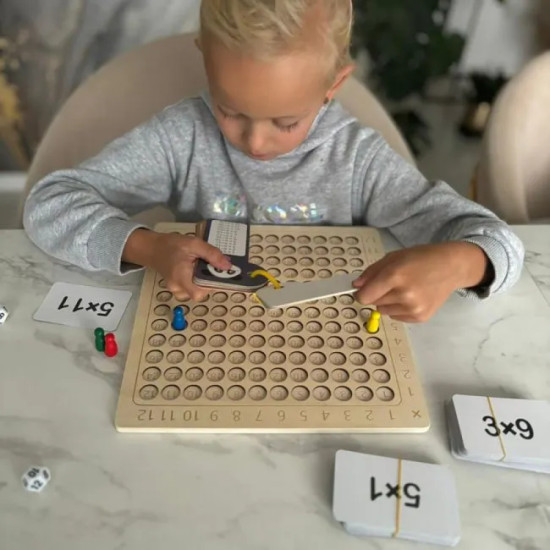 Дървена таблица за умножение – игра Kruzzel 24639, 12 × 12