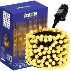 Коледни LED лампички топки 300 диода, 30 м, топло бели