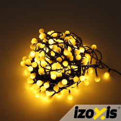 Коледни LED лампички топки 300 диода, 30 м, топло бели