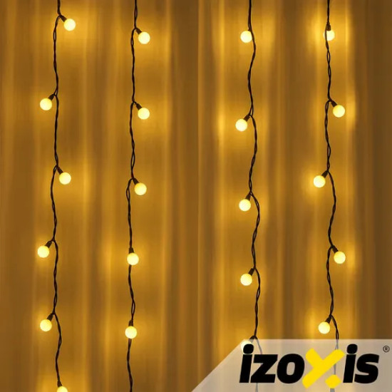 Коледни LED лампички топки 300 диода, 30 м, топло бели