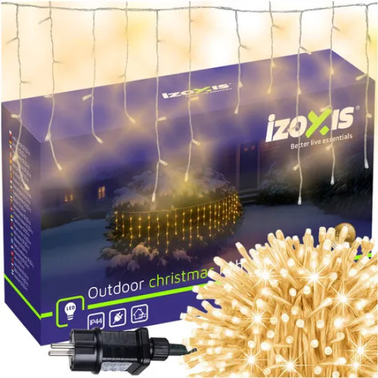 Коледни LED висулки 100 диода, 4 м, топло бели