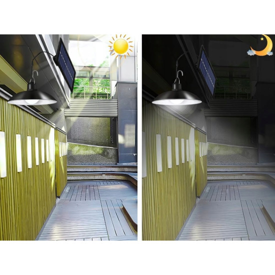Комплект 2 висящи соларни LED лампи с дистанционно и датчик за здрач