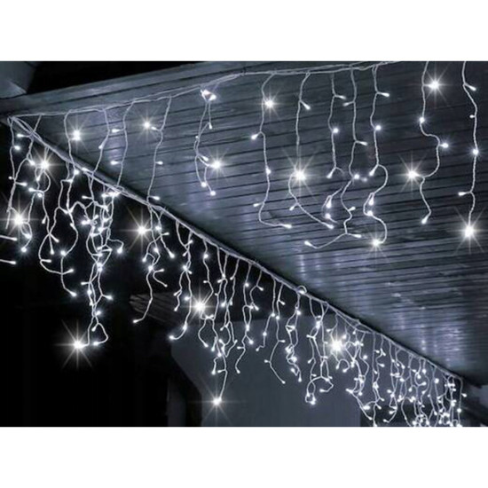 LED светлинна завеса 300 лампички, 10,4 м, студено бяла