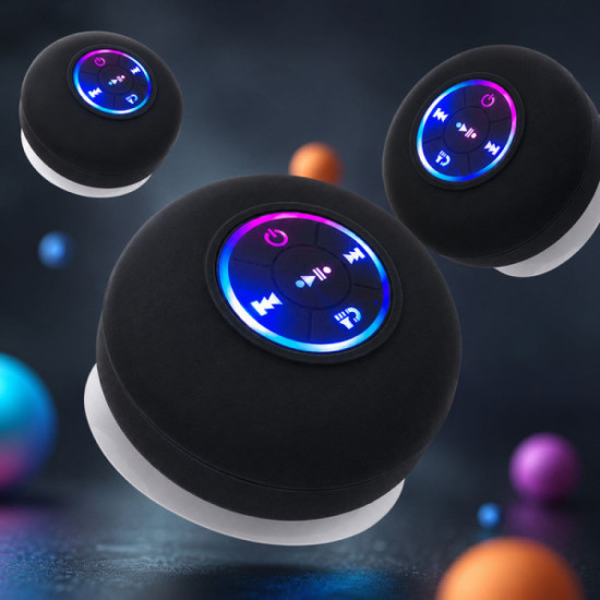 Мини Bluetooth колонка с вендуза, микрофон и IPX4, черна
