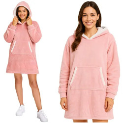 Розово худи одеяло с ръкави XXL Ruhhy