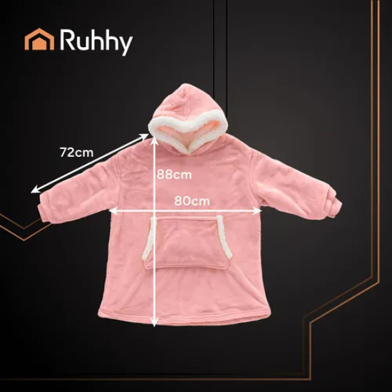 Розово худи одеяло с ръкави XXL Ruhhy