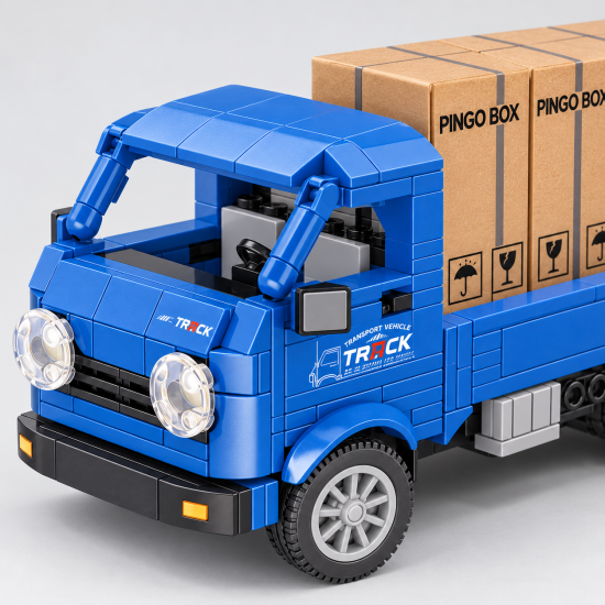 Конструктор камион с дистанционно и товар кашони, 267 части, 1:20