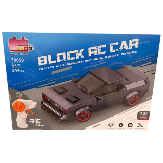 Конструктор Dodge Challenger с дистанционно, 244 части, 1:20