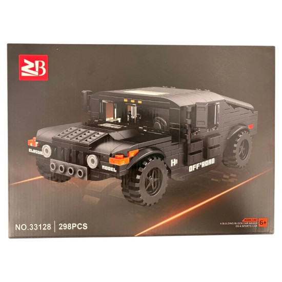 Конструктор Hummer H1 – черен офроуд джип, 298 части
