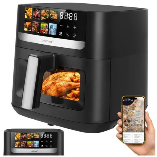 Еър фрайър 8 л, 1800 W с прозорец и 8 програми