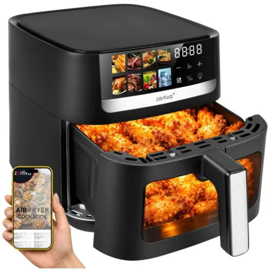 Еър фрайър 8 л, 1800 W с прозорец и 8 програми