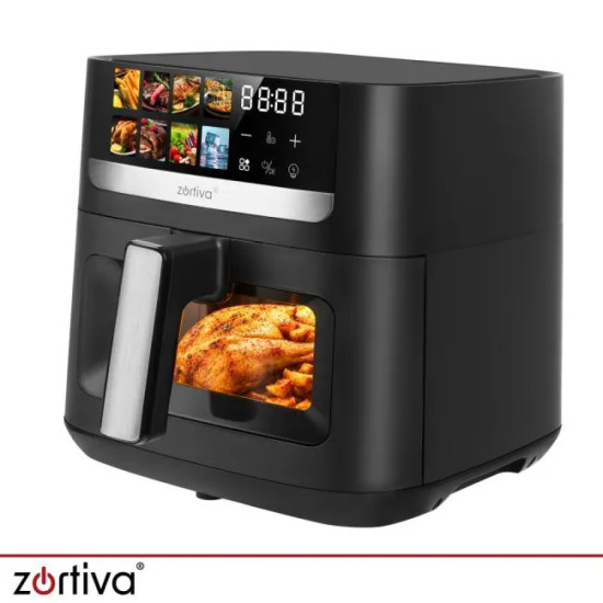 Еър фрайър 8 л, 1800 W с прозорец и 8 програми