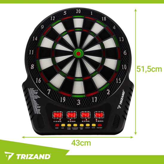 Електронен дартс Trizand с 27 игри за 1–16 играчи