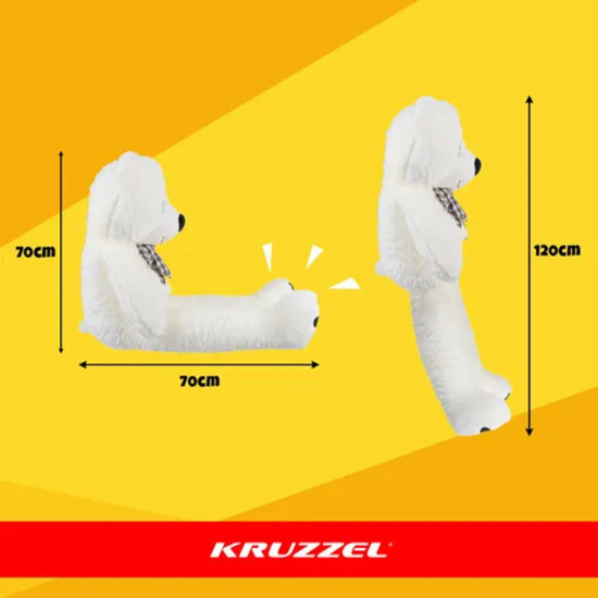 Голямо плюшено мече 140 см с панделка Kruzzel, екрю