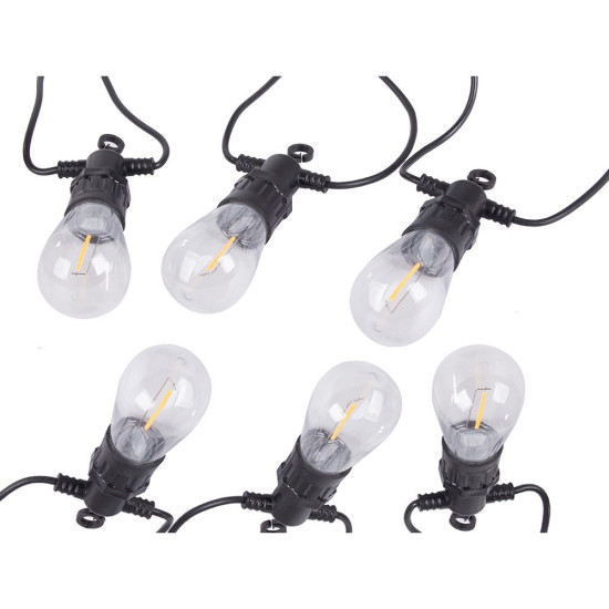 Градински LED гирлянд 10 м с 10 светлини, топло бял