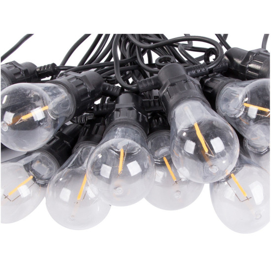 Градински LED гирлянд 10 м с 10 светлини, топло бял
