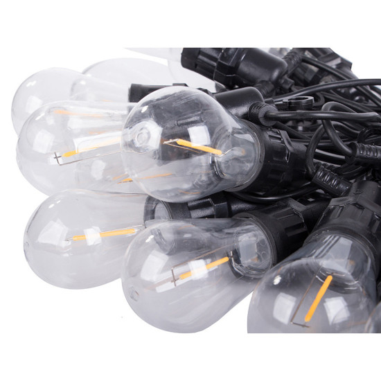 Градински LED гирлянд 10 м с 10 светлини, топло бял