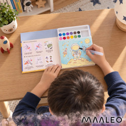 Книжка за оцветяване с водни бои и четка – Астронавт, Maaelo