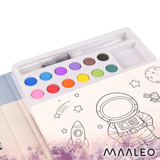 Книжка за оцветяване с водни бои и четка – Астронавт, Maaelo