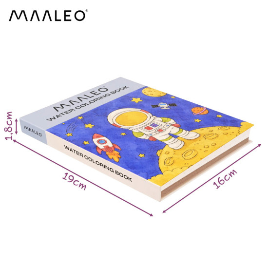 Книжка за оцветяване с водни бои и четка – Астронавт, Maaelo