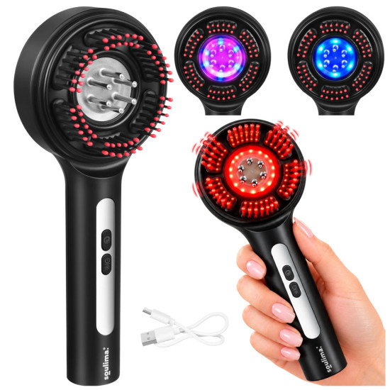 Масажор за скалп и глава 3 в 1 с LED светлина Soulima