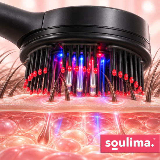 Масажор за скалп и глава 3 в 1 с LED светлина Soulima