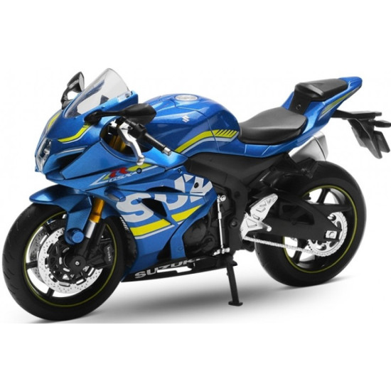 Метален мотор Suzuki GSX-R1000 – модел 1:12 с амортисьори, син