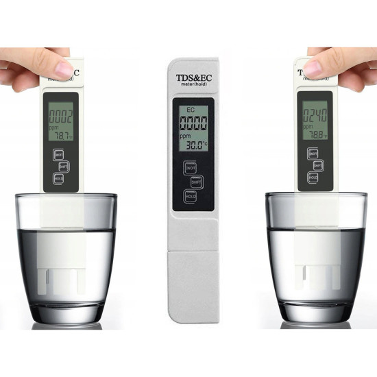 TDS метър за вода – тестер за TDS, EC и температура с LCD дисплей