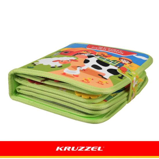 Тиха сензорна книжка „Ферма“ Kruzzel – 20 занимания, 2+ години
